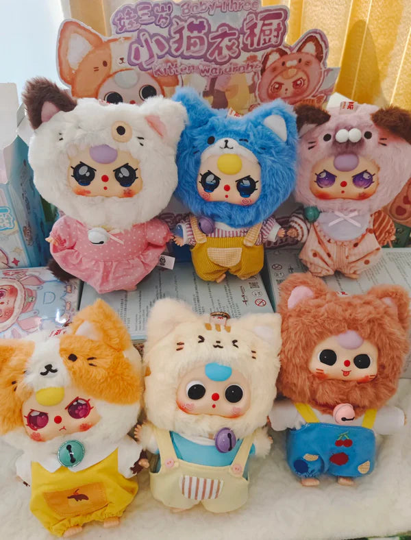 #80 Baby Three-Cat Wardrobe Plush Blind Box